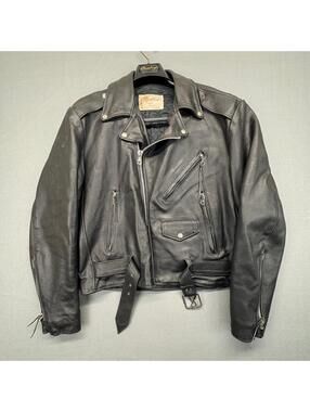 Vintage Excelled Motorcyle Jacket Women's XL Heavy Genuine Leather